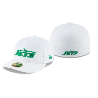 New York Jets White Omaha Throwback Logo Low Profile 59FIFTY Hat