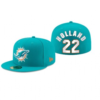 Miami Dolphins Jevon Holland Aqua Omaha 59FIFTY Fitted Hat