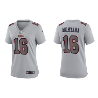 Joe Montana Women's San Francisco 49ers Gray Atmosphere Fashion Game Jersey