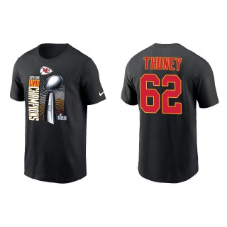 Joe Thuney Kansas City Chiefs Black Super Bowl LVII Champions Lombardi Trophy T-Shirt