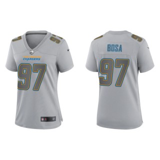 Joey Bosa Women's Los Angeles Chargers Gray Atmosphere Fashion Game Jersey