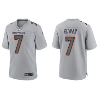 John Elway Men's Denver Broncos Gray Atmosphere Fashion Game Jersey