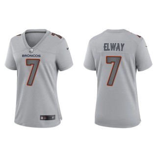 John Elway Women's Denver Broncos Gray Atmosphere Fashion Game Jersey