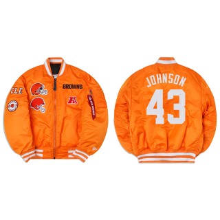 John Johnson Alpha Industries X Cleveland Browns MA-1 Bomber Orange Jacket