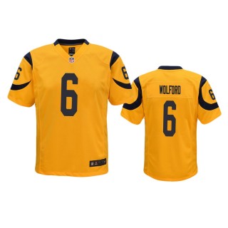 Los Angeles Rams John Wolford Gold Color Rush Game Jersey