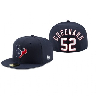 Houston Texans Jonathan Greenard Navy Omaha 59FIFTY Fitted Hat