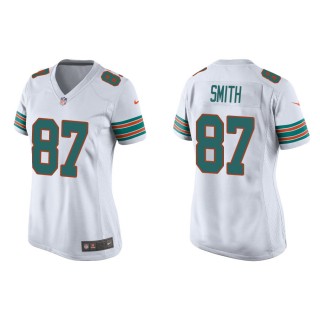 Women's Jonnu Smith Dolphins White Throwback Game Jersey