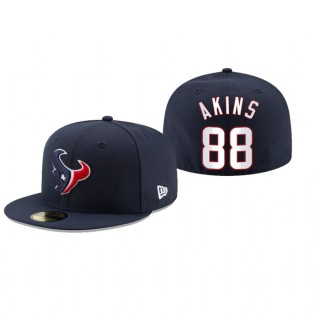Houston Texans Jordan Akins Navy Omaha 59FIFTY Fitted Hat