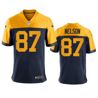 Green Bay Packers Jordy Nelson 2021 Navy Throwback New Jersey