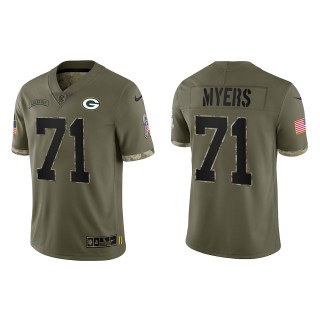 Josh Myers Green Bay Packers Olive 2022 Salute To Service Limited Jersey