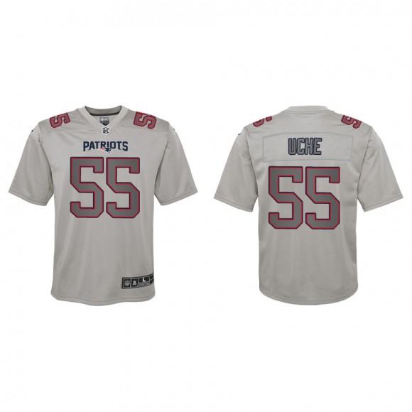Josh Uche Youth New England Patriots Gray Atmosphere Game Jersey