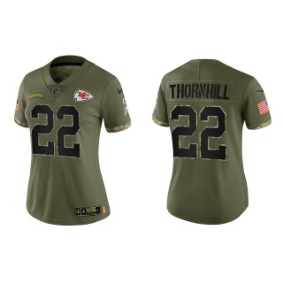 Juan Thornhill Women's Kansas City Chiefs Olive 2022 Salute To Service Limited Jersey