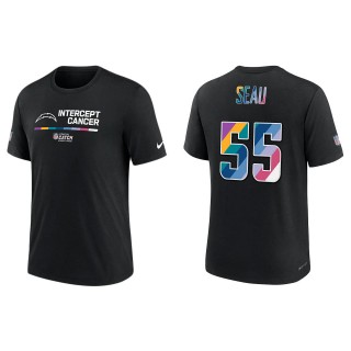 Junior Seau Los Angeles Chargers Black 2022 NFL Crucial Catch Performance T-Shirt