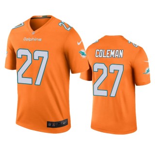 Miami Dolphins Justin Coleman Orange Color Rush Legend Jersey