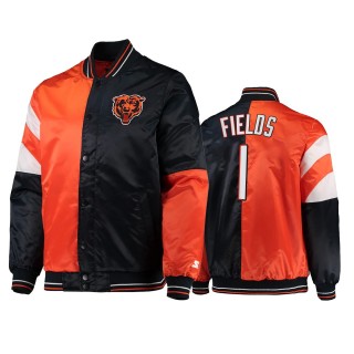 Bears Justin Fields Navy Orange Split Jacket