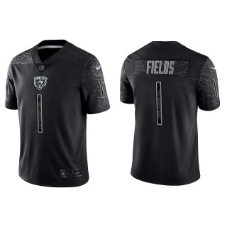 Justin Fields Chicago Bears Black Reflective Limited Jersey