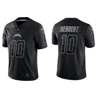 Justin Herbert Los Angeles Chargers Black Reflective Limited Jersey