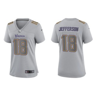 Justin Jefferson Women's Minnesota Vikings Gray Atmosphere Fashion Game Jersey