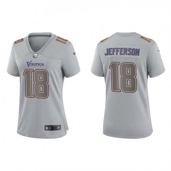 Justin Jefferson Women's Minnesota Vikings Gray Atmosphere Fashion Game Jersey