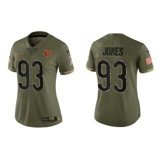 Justin Jones Women's Chicago Bears Olive 2022 Salute To Service Limited Jersey