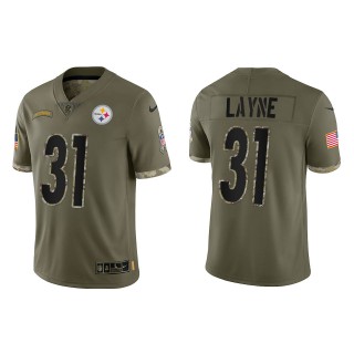 Justin Layne Pittsburgh Steelers Olive 2022 Salute To Service Limited Jersey