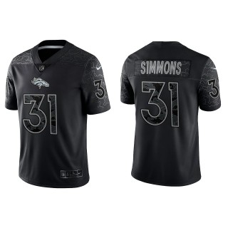 Justin Simmons Denver Broncos Black Reflective Limited Jersey