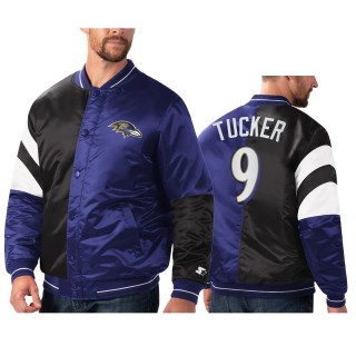 Ravens Justin Tucker Purple Black Split Jacket