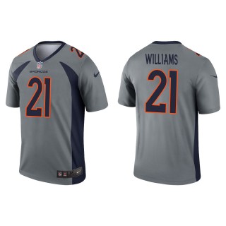 Men's Denver Broncos K'Waun Williams Gray Inverted Legend Jersey
