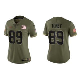 Kadarius Toney Women's New York Giants Olive 2022 Salute To Service Limited Jersey