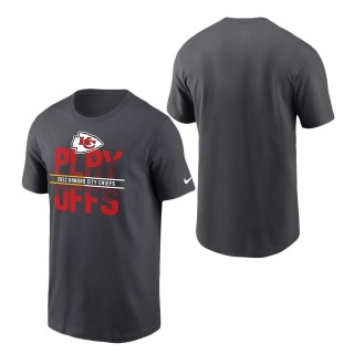 Men's Kansas City Chiefs Nike Anthracite 2022 NFL Playoffs Iconic T-Shirt