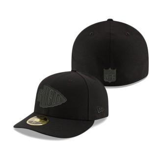 Kansas City Chiefs Black Alternate Logo Black on Black Low Profile 59FIFTY II Fitted Hat