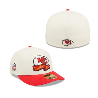 Men's Kansas City Chiefs Cream 2022 Sideline Low Profile 59FIFTY Fitted Hat