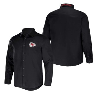 Men's Kansas City Chiefs NFL x Darius Rucker Collection by Fanatics Black Convertible Twill Long Sleeve Button-Up Shirt