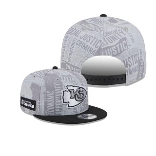 Kansas City Chiefs Gray Black 2023 Inspire Change 9FIFTY Snapback Hat