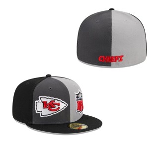 Kansas City Chiefs Gray Black 2023 Sideline 59FIFTY Fitted Hat