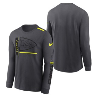 Kansas City Chiefs Nike Anthracite Volt Performance Long Sleeve T-Shirt