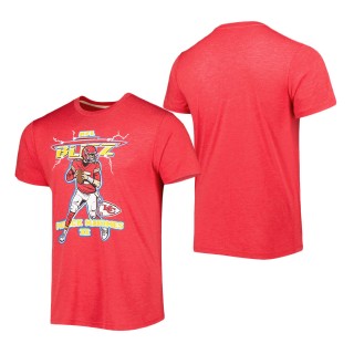 Men's Kansas City Chiefs Patrick Mahomes Homage Heathered Red NFL Blitz Player Tri-Blend T-Shirt