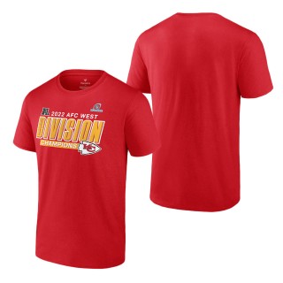 Men's Kansas City Chiefs Red 2022 AFC West Division Champions Divide & Conquer T-Shirt