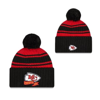 Men's Kansas City Chiefs Red 2022 Sideline Cuffed Pom Knit Hat