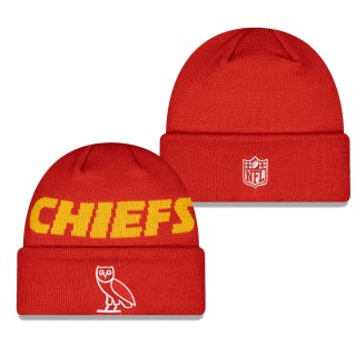 Kansas City Chiefs Red OVO x NFL Cuffed Knit Hat