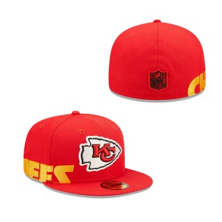 Men's Kansas City Chiefs Red Side Split 59FIFTY Fitted Hat