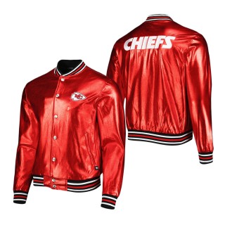 Men's Kansas City Chiefs The Wild Collective Red Metallic Bomber Full-Snap Jacket
