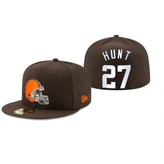 Cleveland Browns Kareem Hunt Brown Omaha 59FIFTY Fitted Hat