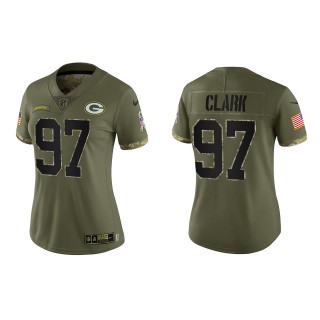 Kenny Clark Women's Green Bay Packers Olive 2022 Salute To Service Limited Jersey