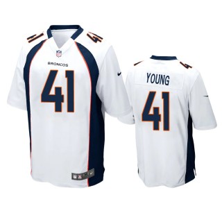 Broncos Kenny Young White Game Jersey