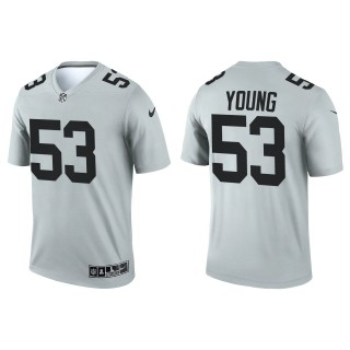 Men's Las Vegas Raiders Kenny Young Silver Inverted Legend Jersey