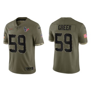 Kenyon Green Houston Texans Olive 2022 Salute To Service Limited Jersey