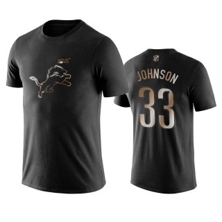 Kerryon Johnson Detroit Lions Black Golden 100th Season Name & Number T-Shirt