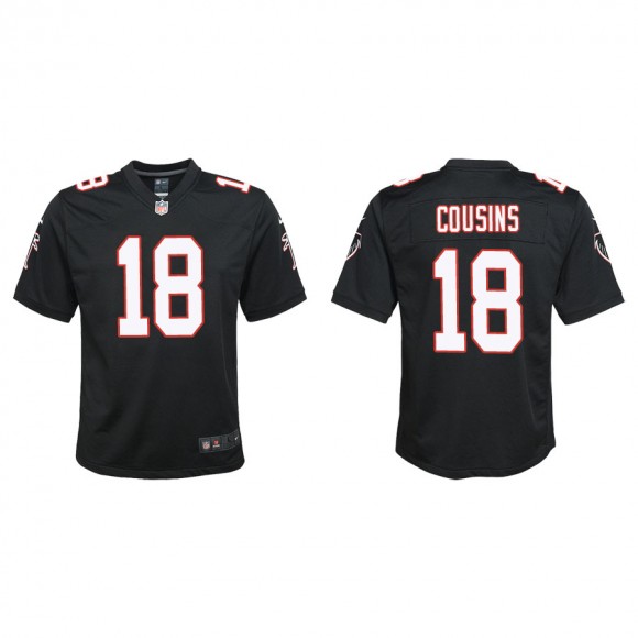 Youth Kirk Cousins Falcons Black Throwback Game Jersey