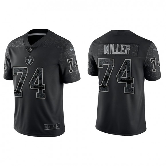 Kolton Miller Las Vegas Raiders Black Reflective Limited Jersey
